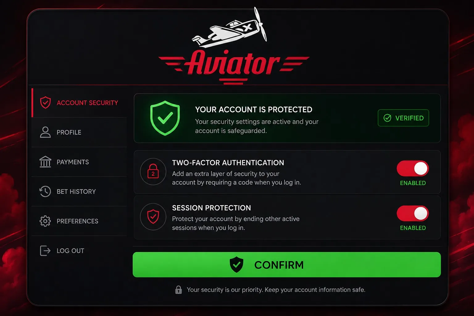 Keeping your Aviator account safe at sign-in — Aviator game login